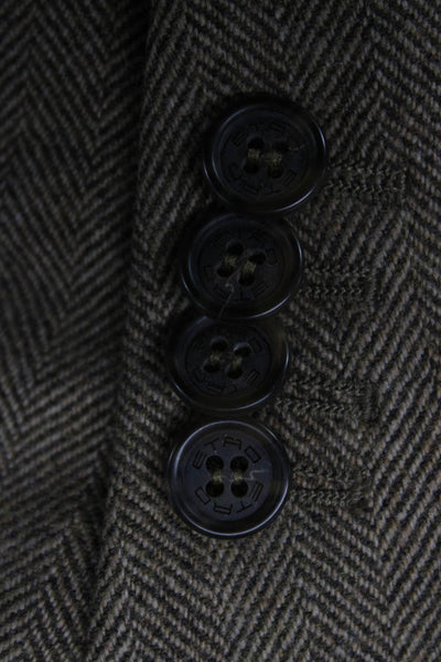 Etro Milano Mens Blazer Brown Herringbone Wool Size 42