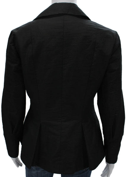 Sam Kori George Womens Black Polyester Blend Blazer Button Closure Size 4