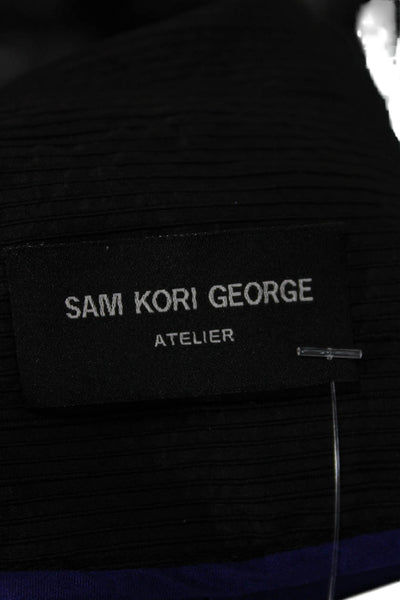 Sam Kori George Womens Black Polyester Blend Blazer Button Closure Size 4