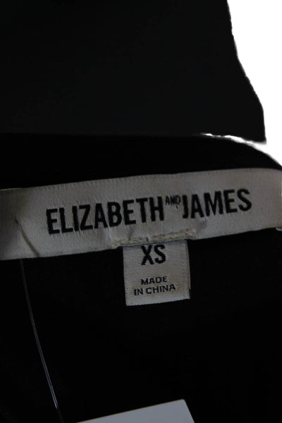 Elizabeth & James Women Cropped Tee Black Cap Sleeve Crewneck Size XS