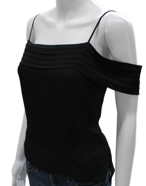 T Alexander Wang Women Silk Camisole Black Square Neck Sleeveless Size 2