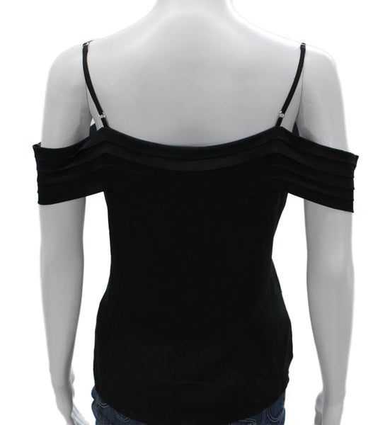 T Alexander Wang Women Silk Camisole Black Square Neck Sleeveless Size 2