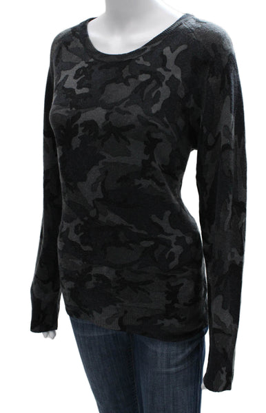 Equipment Femme Women Cashmere Camouflage Pullover Gray Crewneck Size M