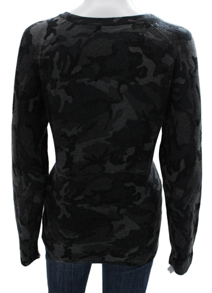 Equipment Femme Women Cashmere Camouflage Pullover Gray Crewneck Size M
