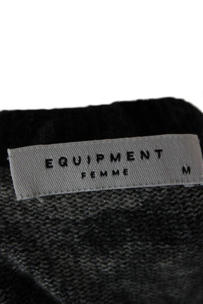 Equipment Femme Women Cashmere Camouflage Pullover Gray Crewneck Size M