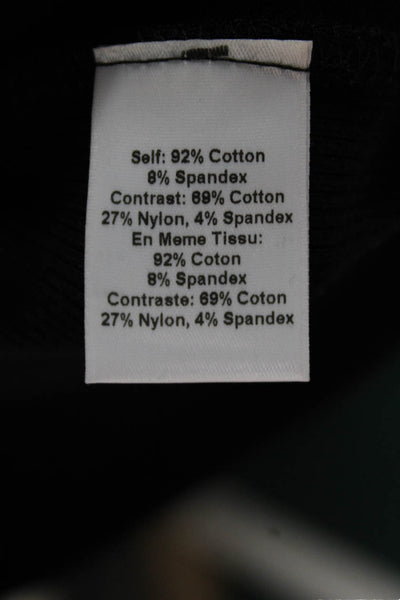 Cinq A Sept Women Black Collared Cotton Long Sleeve Button-Up Top Size S