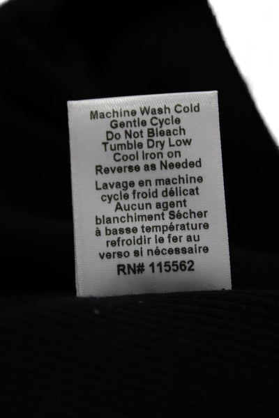 Cinq A Sept Women Black Collared Cotton Long Sleeve Button-Up Top Size S