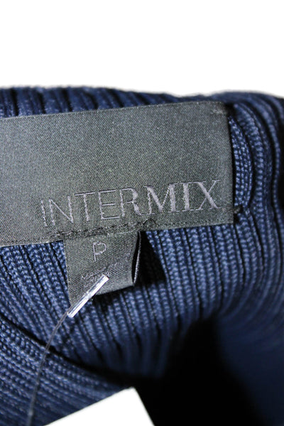 Intermix Women Basic Sleeveless High Neck Rayon Tank Blue Size XS