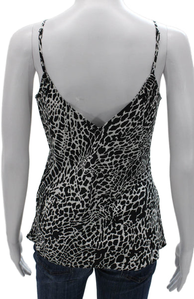 Frame Womens Silk V Neck Animal Print Sleeveless Tank Multicolor Size XS