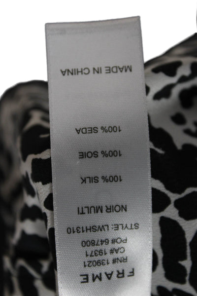 Frame Womens Silk V Neck Animal Print Sleeveless Tank Multicolor Size XS