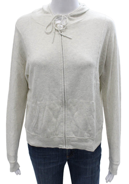 Cotton By Autumn Cashmere Womens Full Zip Hoodie Gray Cotton Size XS