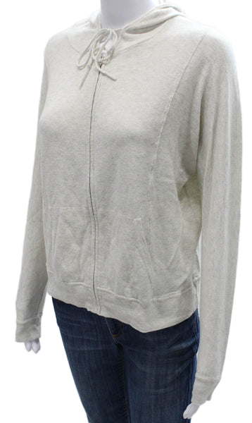 Cotton By Autumn Cashmere Womens Full Zip Hoodie Gray Cotton Size XS