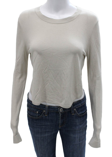 Robert Rodriguez Womens Beige Viscose Pullover Sweater Long Sleeve Size S