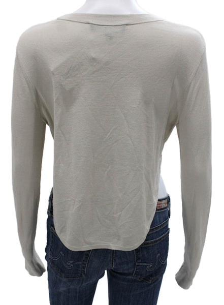Robert Rodriguez Womens Beige Viscose Pullover Sweater Long Sleeve Size S