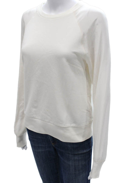 Equipment Femme Womens Cotton Crew Neck Pullover Sweatshirt White Size XS
