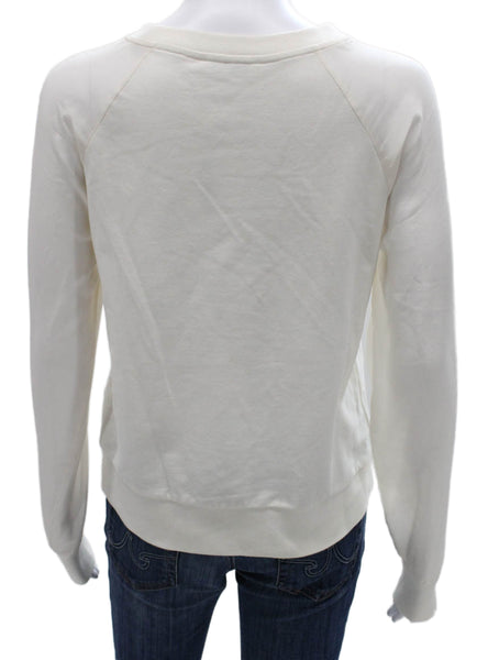 Equipment Femme Womens Cotton Crew Neck Pullover Sweatshirt White Size XS