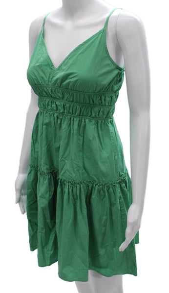 Rails Womens Sundress Green V Neck Organic Cotton Sleeveless Short Size XS