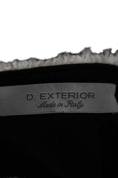 D. Exterior Womens Sweater Dress Black Wool V Neck Long Sleeve Mid Calf Size M