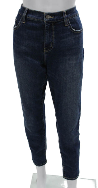 Current/Elliott Women Tapered Jeans Blue Mid Rise Button 28 Inseam Size 31