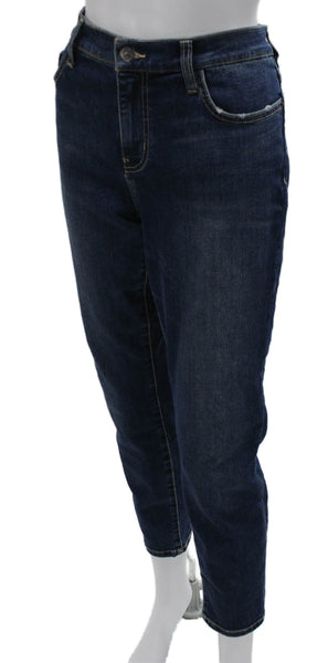 Current/Elliott Women Tapered Jeans Blue Mid Rise Button 28 Inseam Size 31