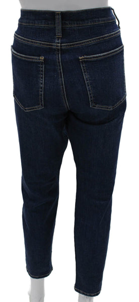 Current/Elliott Women Tapered Jeans Blue Mid Rise Button 28 Inseam Size 31