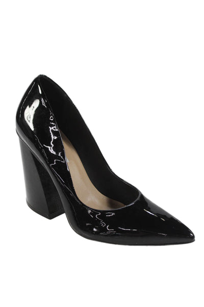 Saks Fifth Avenue Women's Pointed Toe Patent Leather Pumps Black Size 7.5
