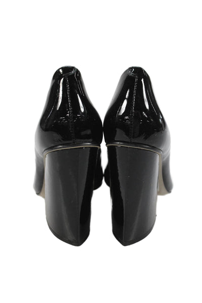 Saks Fifth Avenue Women's Pointed Toe Patent Leather Pumps Black Size 7.5