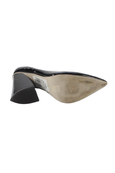 Saks Fifth Avenue Women's Pointed Toe Patent Leather Pumps Black Size 7.5