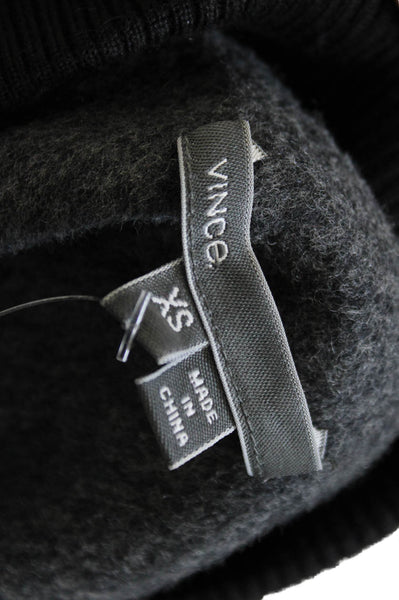 Vince Womens Bomber Jacket Gray Wool Zip Long Sleeve Size XS