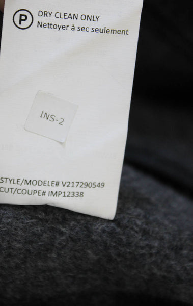Vince Womens Bomber Jacket Gray Wool Zip Long Sleeve Size XS
