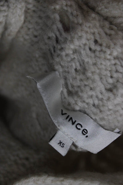 Vince Womens Beige Wool Turtleneck Pullover Geometric Long Sleeve Size XS