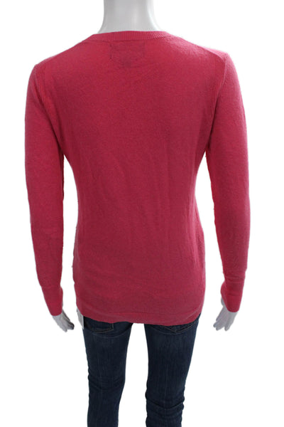 Banana Republic Womens Pink Merino Extra Fine Wool Pullover Sweater Size XS