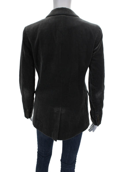Theory Womens Cotton Blend Gray Basic Jacket Long Sleeve Button Closure Size 4
