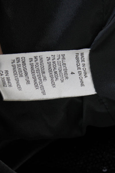 Theory Womens Cotton Blend Gray Basic Jacket Long Sleeve Button Closure Size 4