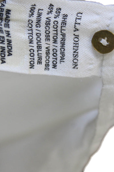 Ulla Johnson Womens White Cotton Shift Dress Long Sleeve Button Size 2