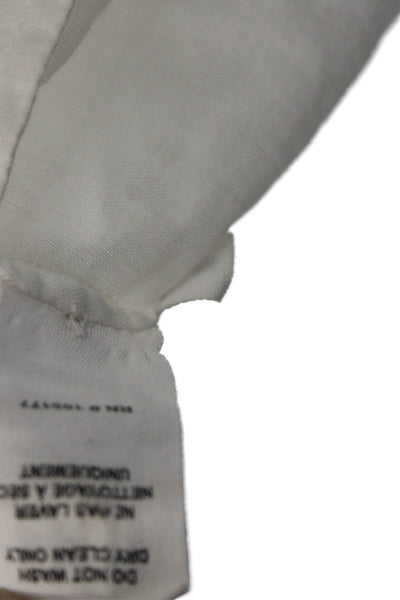 Ulla Johnson Womens White Cotton Shift Dress Long Sleeve Button Size 2