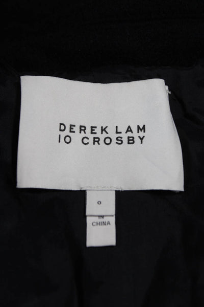 Derek Lam 10 Crosby Women Blue Wool Blend Pea Coat Size 0