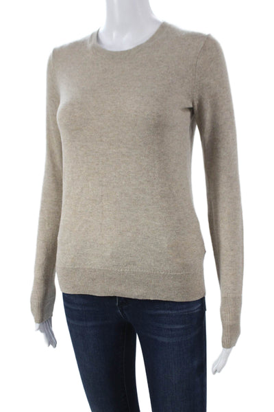 Everlane Womens Petite Cashmere Sweater Beige Pullover Size XS
