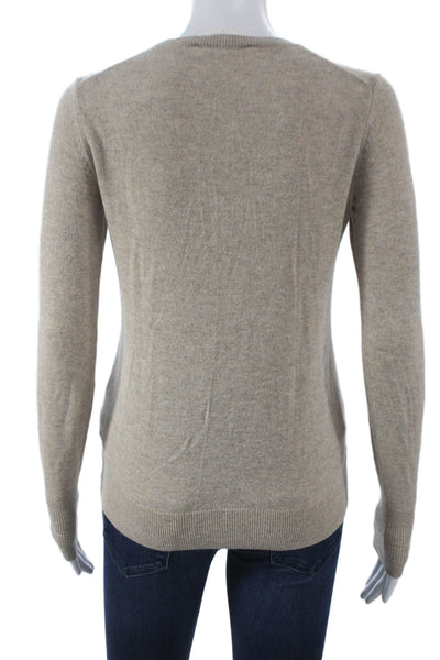 Everlane Womens Petite Cashmere Sweater Beige Pullover Size XS