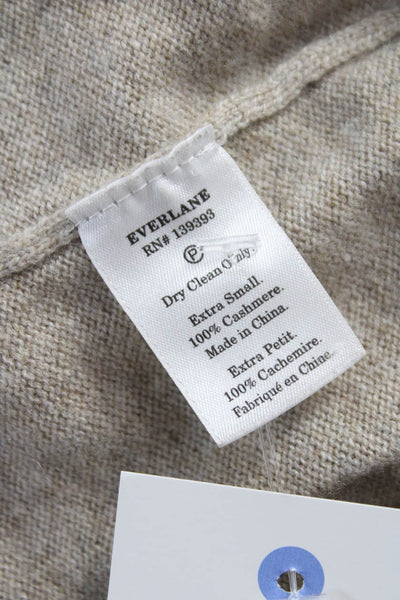 Everlane Womens Petite Cashmere Sweater Beige Pullover Size XS