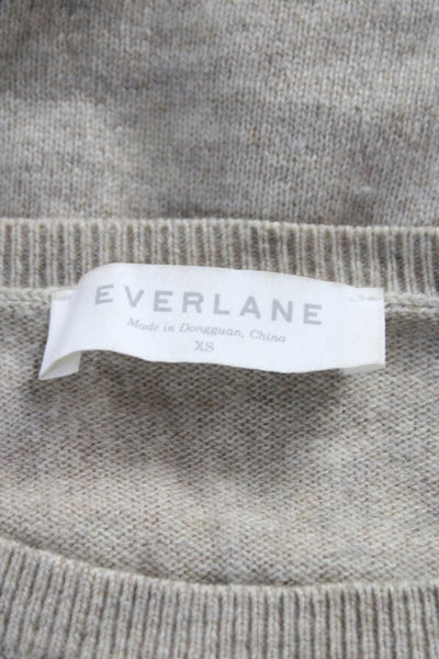 Everlane Womens Petite Cashmere Sweater Beige Pullover Size XS
