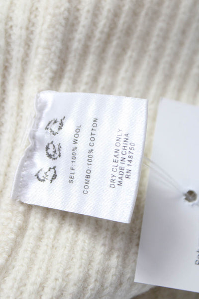 Sea New York Womens Ivory Wool Mock Neck Pullover Sweater Long Sleeve Size XS