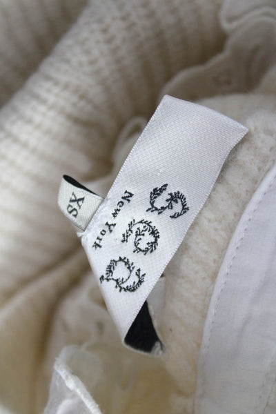 Sea New York Womens Ivory Wool Mock Neck Pullover Sweater Long Sleeve Size XS