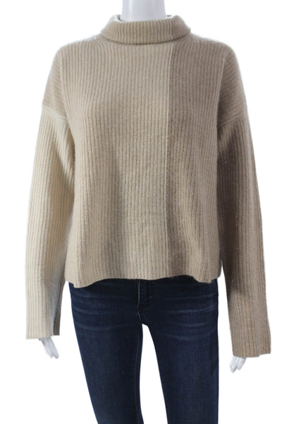 La Ligne Womens Beige Cashmere Turtleneck Pullover Sweater Long Sleeve Size XS
