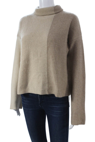 La Ligne Womens Beige Cashmere Turtleneck Pullover Sweater Long Sleeve Size XS