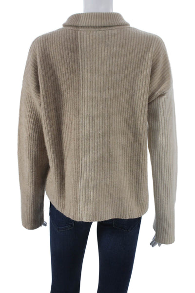 La Ligne Womens Beige Cashmere Turtleneck Pullover Sweater Long Sleeve Size XS