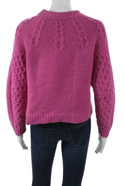 Sea New York Women Pink Wool Crew Neck Pullover Sweater Long Sleeve Size XS