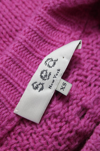 Sea New York Women Pink Wool Crew Neck Pullover Sweater Long Sleeve Size XS