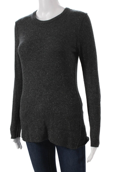 Autumn Cashmere Womens Gray Cashmere Crew Neck Pullover Long Sleeve Size M