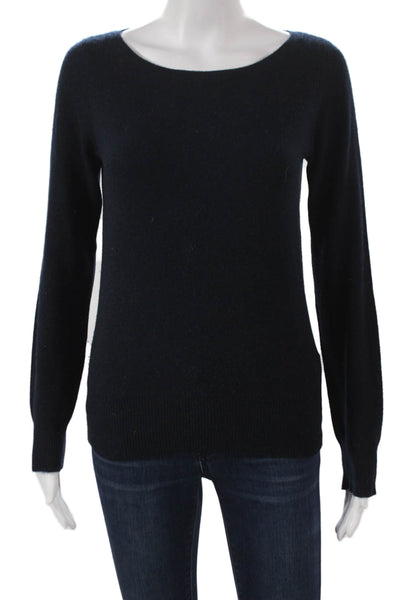 Neiman Marcus Women Blue Cashmere Pullover Boat Neck Long Sleeve Size S